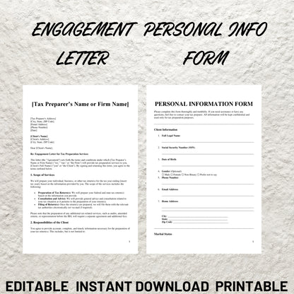 Tax Preparer Forms Bundle Editable Tax Preparer Intake Form Printable Tax Preparer Checklist Tax Office Forms Tax Preparers Forms Template