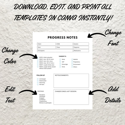 Therapy Progress Notes Template Psychotherapy Notes Progress Notes Template Therapy Intervention Cheat Sheet Therapy Counselor Counseling