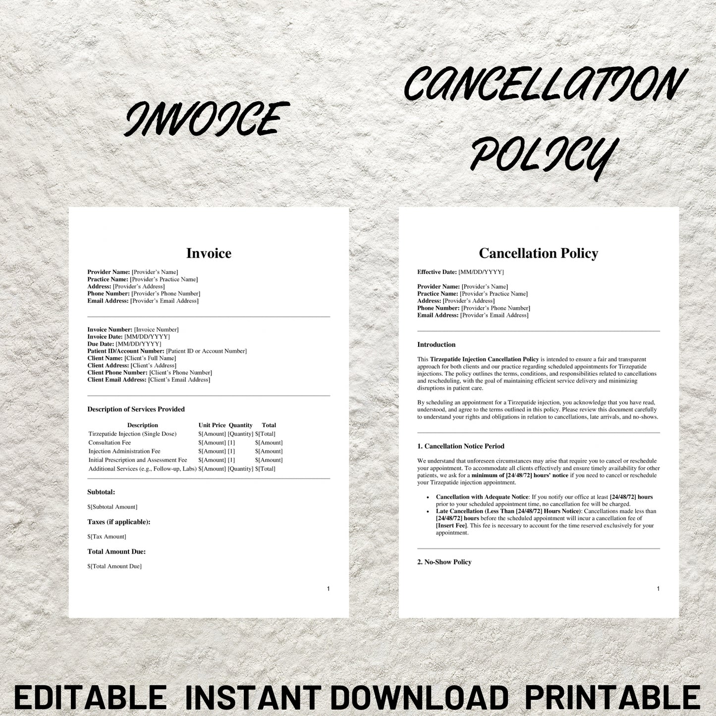 Tirzepatide Weight Loss Injection Consent Form Bundle Printable Tirzepatide Client Intake Form Weight Loss Consultation Tirzepatide Forms