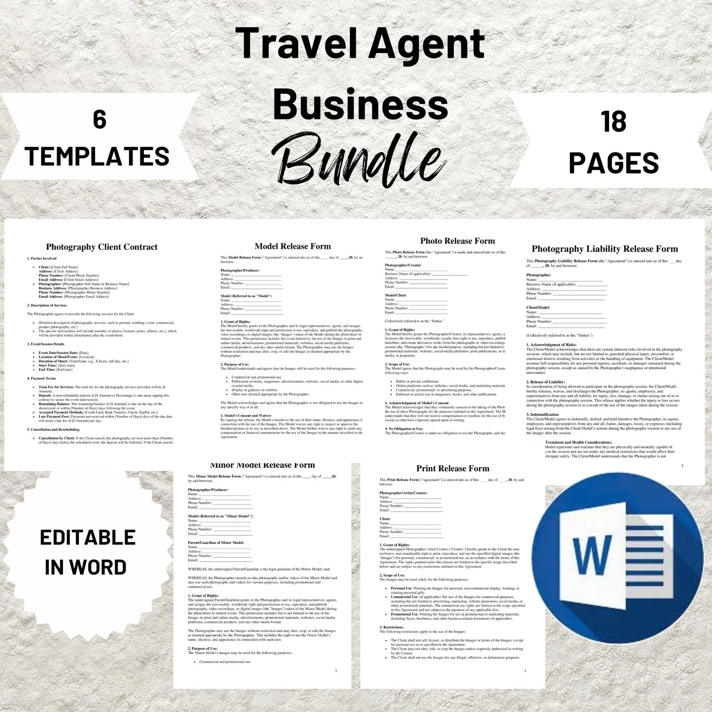 Travel Agent Forms Bundle Editable Travel Business Form Travel Invoice Quote Form Travel Inquiry Travel Agent Proposal Template Booking Info