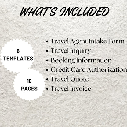 Travel Agent Forms Bundle Editable Travel Business Form Travel Invoice Quote Form Travel Inquiry Travel Agent Proposal Template Booking Info