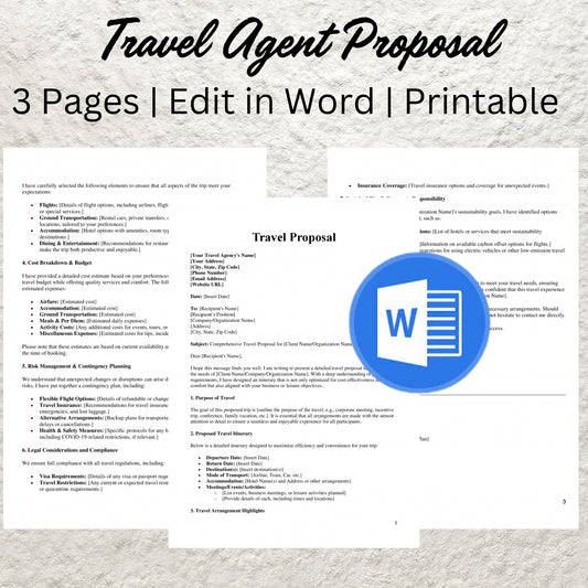 Travel Agent Proposal Template Editable Travel Advisor Marketing Form Printable New Client Form Travel Agent Business Marketing Kit Template