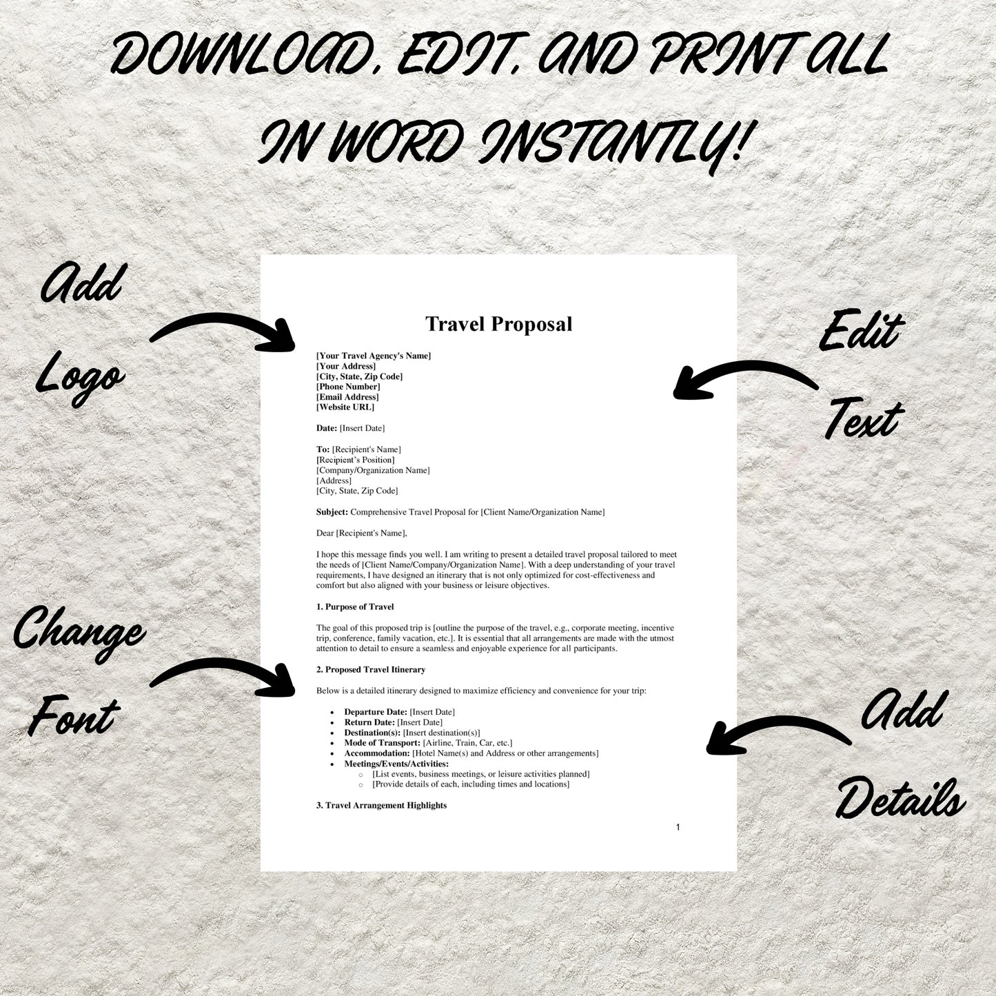 Travel Agent Proposal Template Editable Travel Advisor Marketing Form Printable New Client Form Travel Agent Business Marketing Kit Template