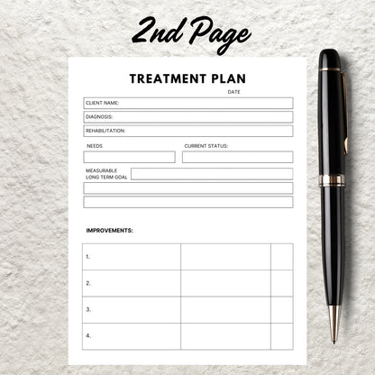 Treatment Plan Template Printable Therapy Treatment Plan Goals and Objectives Form Counseling Therapist Template Therapy Notes Therapy Tools