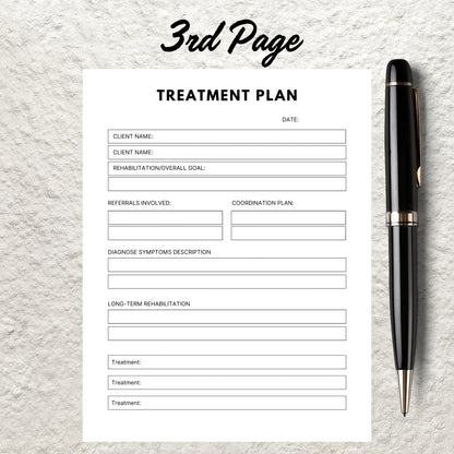 Treatment Plan Template Printable Therapy Treatment Plan Goals and Objectives Form Counseling Therapist Template Therapy Notes Therapy Tools