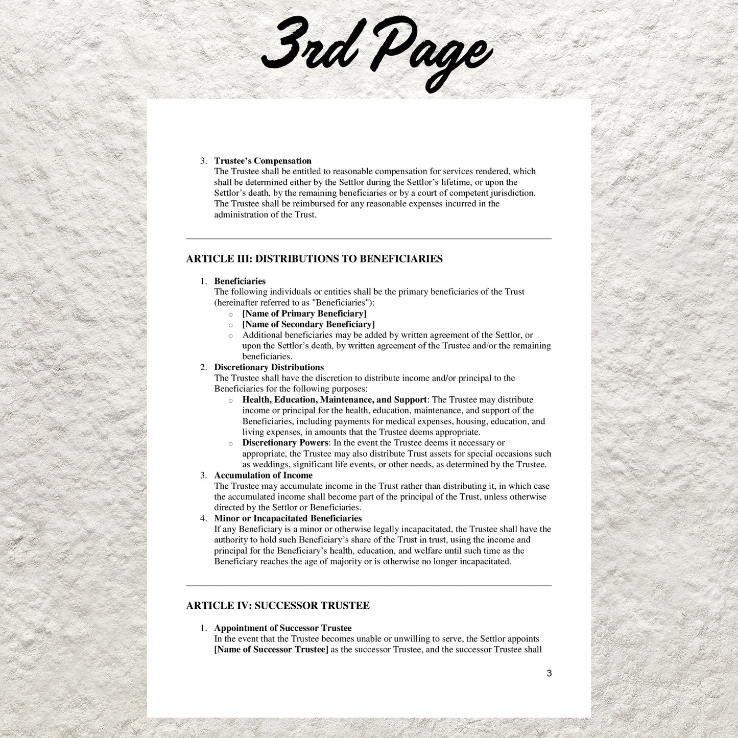 Trust Agreement Template Editable Detailed Trust Contract Printable Trust Document Living Trust Covenant Trust Agreement Form Trust Contract