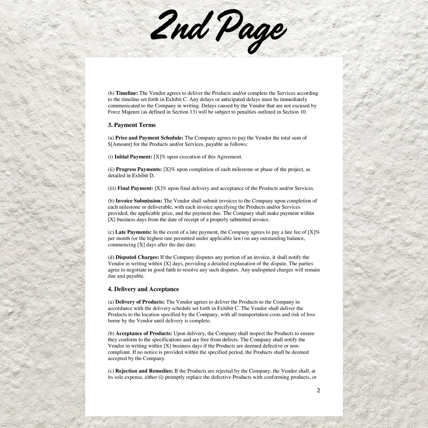 Vendor Agreement Template Editable Vendor Agreement Printable Small Business Contract Business Services Agreement Exclusive Supply Contract