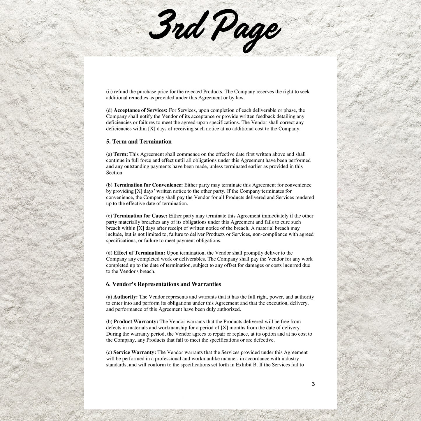 Vendor Agreement Template Editable Vendor Agreement Printable Small Business Contract Business Services Agreement Exclusive Supply Contract