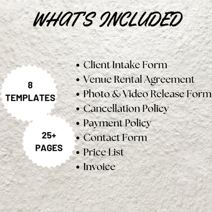 Venue Rental Forms Bundle Editable Wedding Venue Contract Template Printable Event Center Services Agreement Event Hosting Client Intake