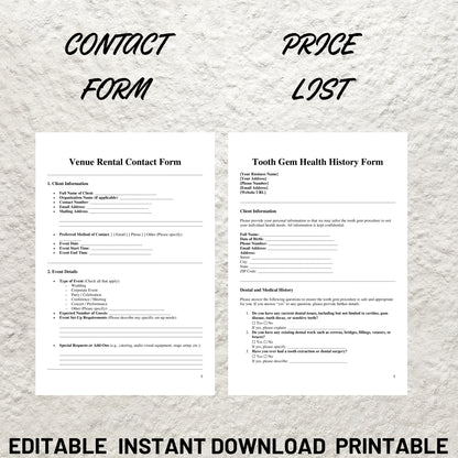 Venue Rental Forms Bundle Editable Wedding Venue Contract Template Printable Event Center Services Agreement Event Hosting Client Intake