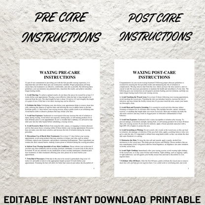 Waxing Treatment Forms Bundle Editable Waxing Consent Form Printable Waxing Consultation Form Waxing Intake Esthetician Forms Templates