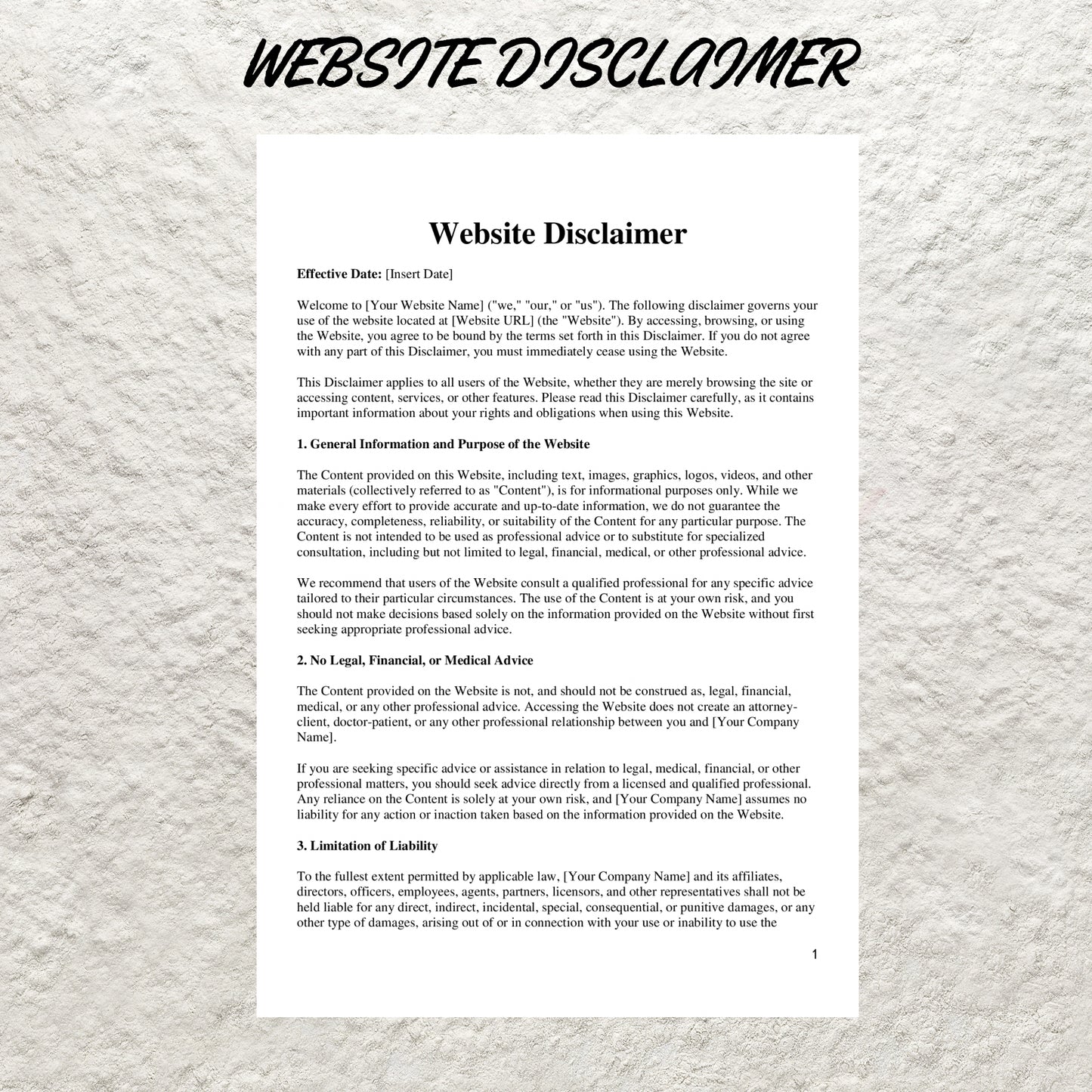 Website Legal Language Template Bundle Editable Website Privacy Policy Printable Website Terms and Conditions Website Legal Disclaimers