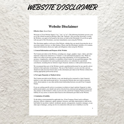 Website Legal Language Template Bundle Editable Website Privacy Policy Printable Website Terms and Conditions Website Legal Disclaimers