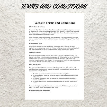 Website Legal Language Template Bundle Editable Website Privacy Policy Printable Website Terms and Conditions Website Legal Disclaimers