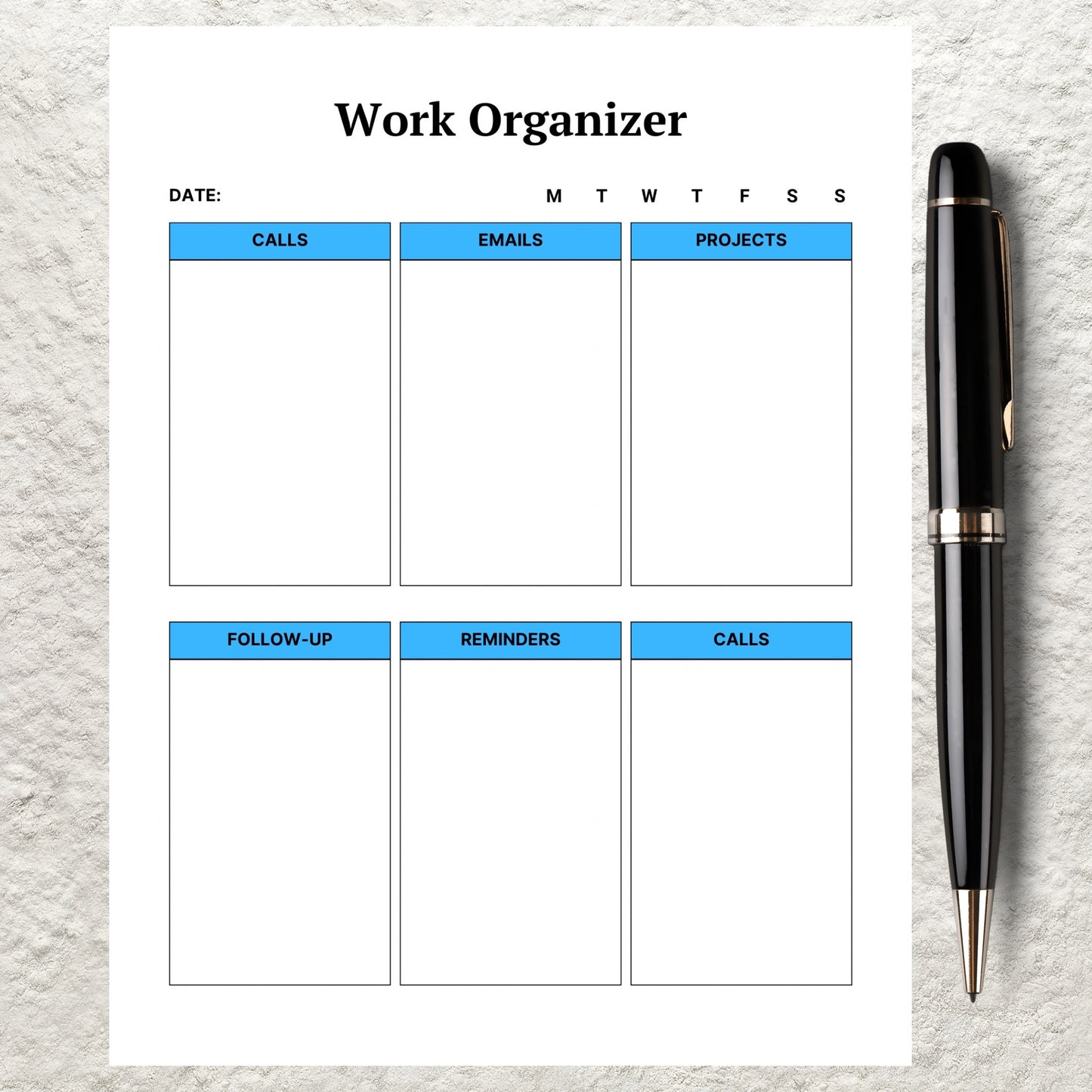 Work Day Organizer Template Printable Work Day Planner Work From Home To Do List Office Organizer Work Schedule Log Daily Business Planner