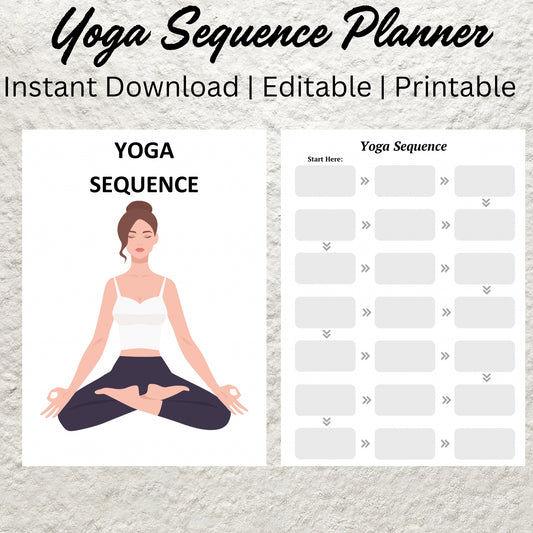 Yoga Sequence Planner Printable Yoga Class Plan Yoga Sequence Pages Template Yoga Teacher Plan Planner Yoga Sequence Poses Method Exercise