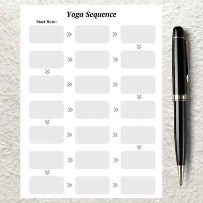 Yoga Sequence Planner Printable Yoga Class Plan Yoga Sequence Pages Template Yoga Teacher Plan Planner Yoga Sequence Poses Method Exercise