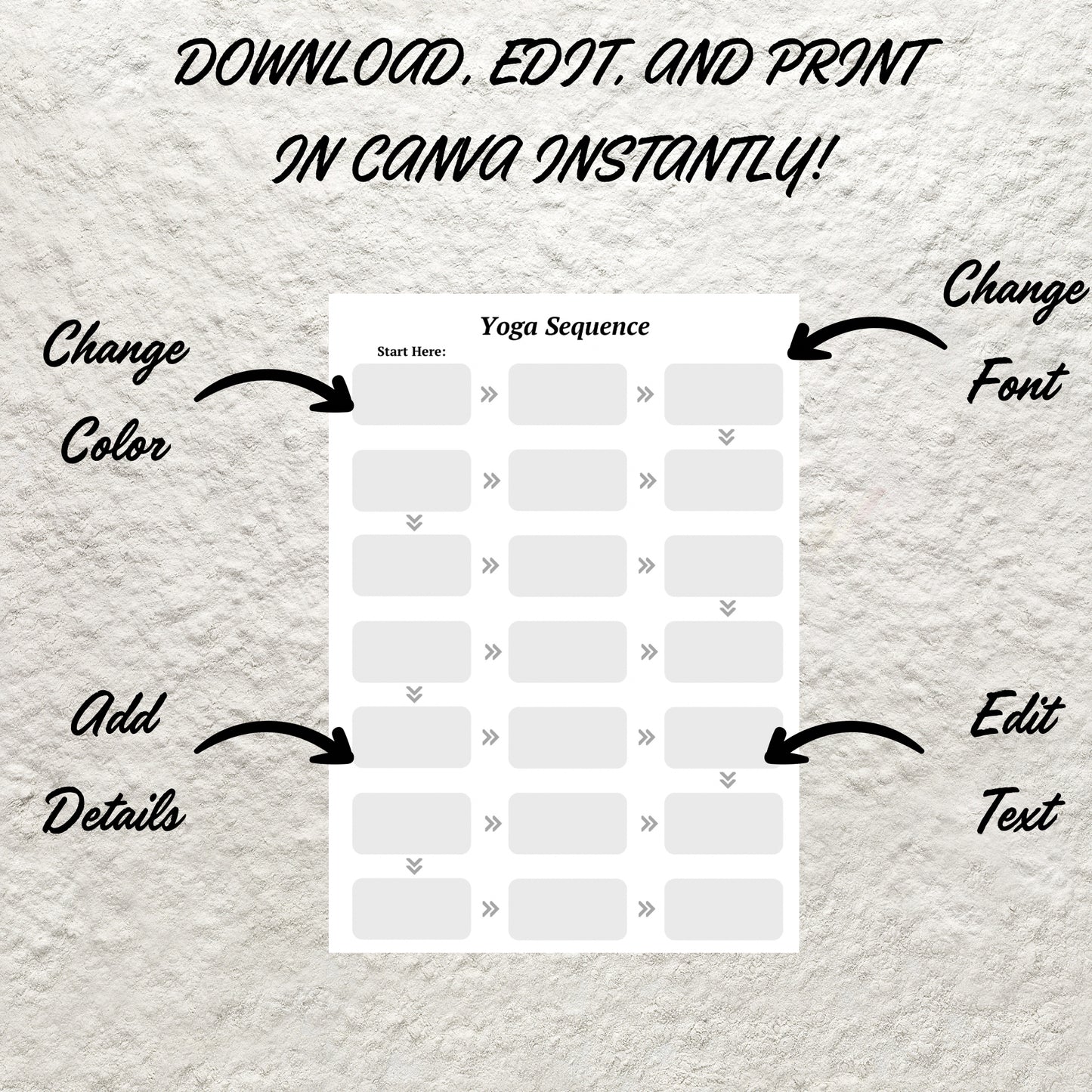 Yoga Sequence Planner Printable Yoga Class Plan Yoga Sequence Pages Template Yoga Teacher Plan Planner Yoga Sequence Poses Method Exercise