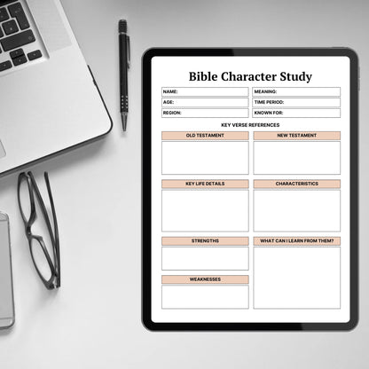 Bible Character Study Template Printable Bible Study Notes Christian Character Profile Study Bible Group Worksheet Bible Study Guide Tools