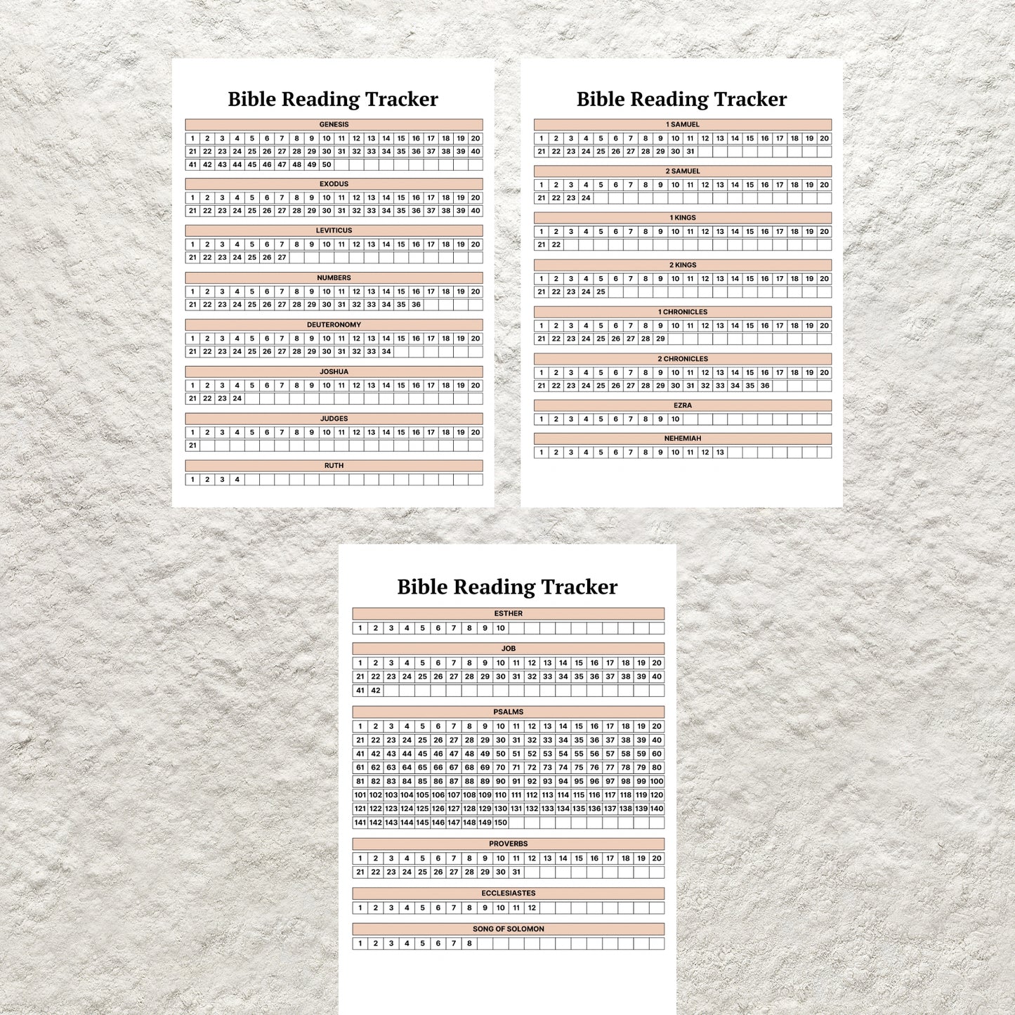 Bible Reading Tracker Printable Bible Reading Plan Checklist Daily Bible Reading Log Bible Study Christian Faith Planner Scripture Reading