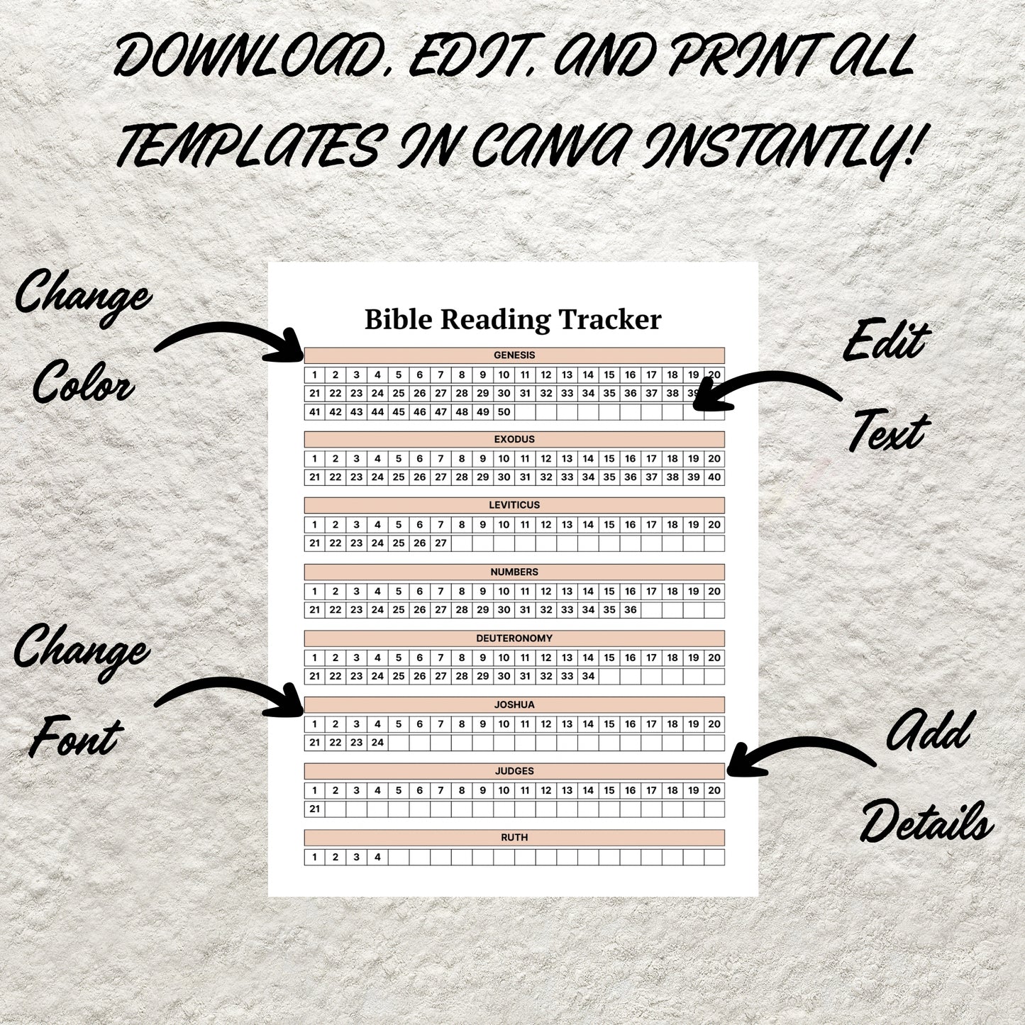 Bible Reading Tracker Printable Bible Reading Plan Checklist Daily Bible Reading Log Bible Study Christian Faith Planner Scripture Reading