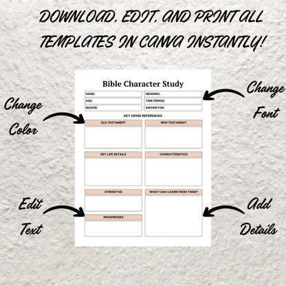 Bible Study & Devotional Journal Bundle Template Printable SOAP Digital Bible Study Gratitude Journal Guide Daily Prayer Devotional Planner