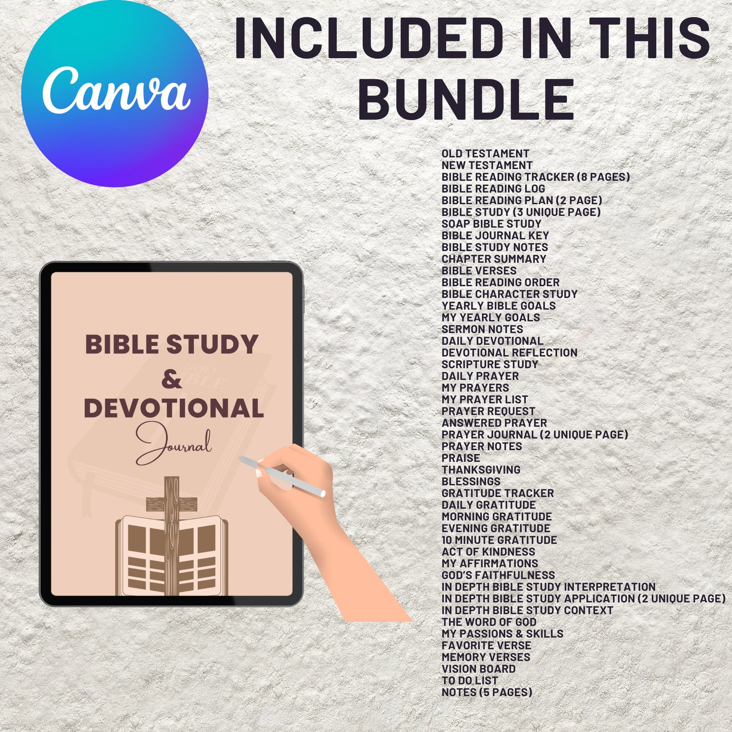 Bible Study & Devotional Journal Bundle Template Printable SOAP Digital Bible Study Gratitude Journal Guide Daily Prayer Devotional Planner