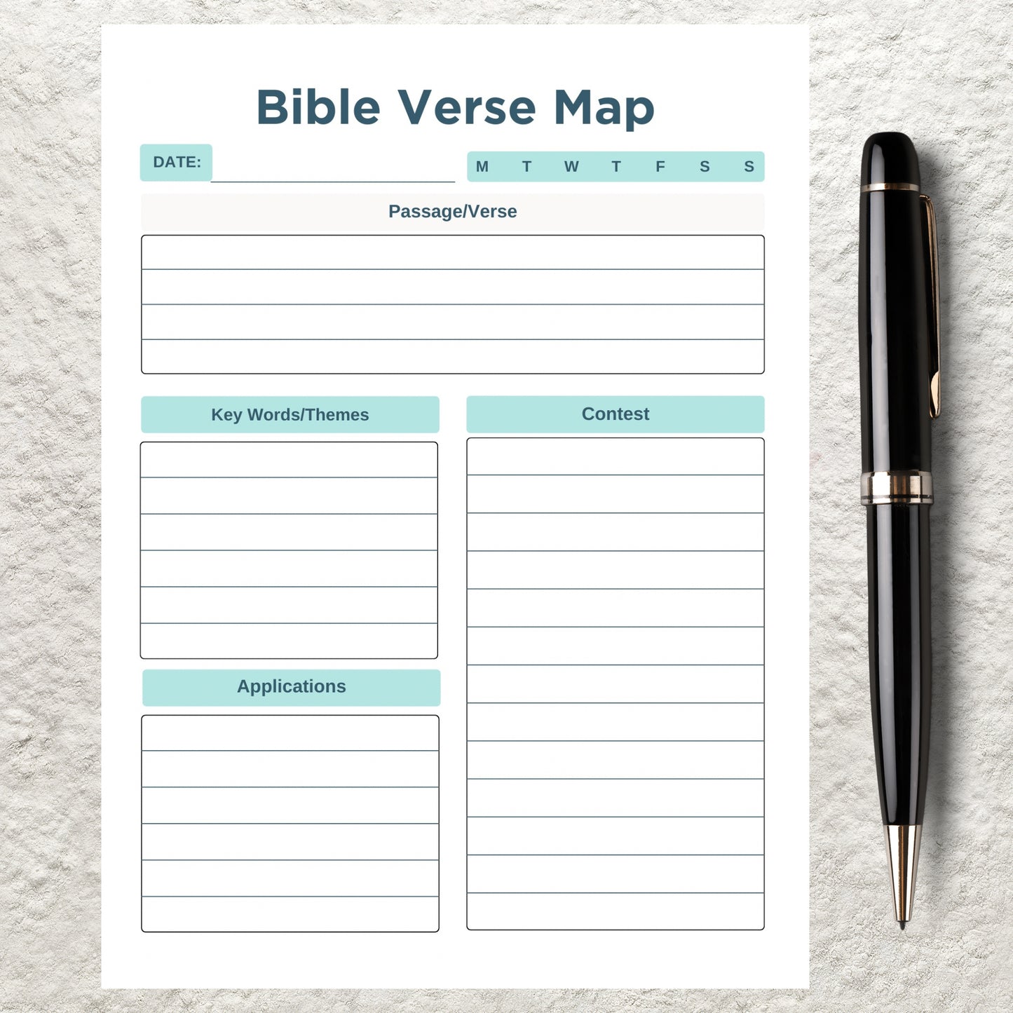 Bible Verse Mapping Template Printable Bible Study Scripture Journal Editable Bible Journaling Study Verse Mapping Scripture Prayer Journal