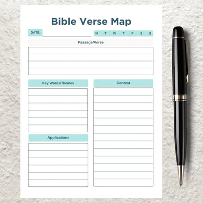 Bible Verse Mapping Template Printable Bible Study Scripture Journal Editable Bible Journaling Study Verse Mapping Scripture Prayer Journal