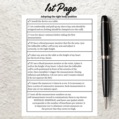 Blood Pressure Log Book Template Printable Blood Pressure Chart Daily Weekly High Blood Pressure Tracking Sheet Hypotension BP Tracker