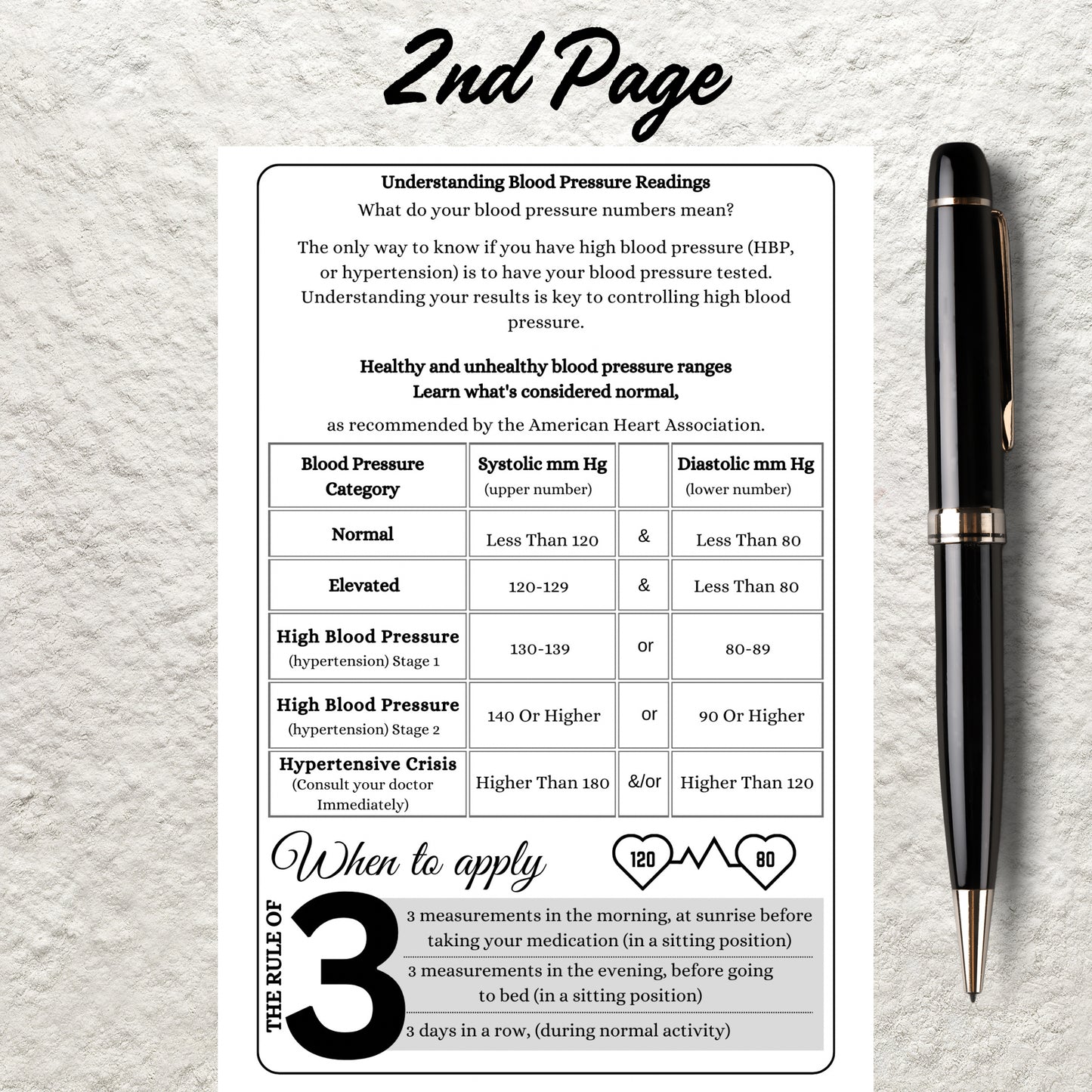 Blood Pressure Log Book Template Printable Blood Pressure Chart Daily Weekly High Blood Pressure Tracking Sheet Hypotension BP Tracker