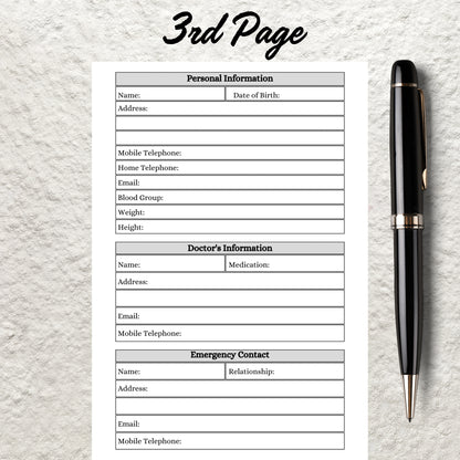 Blood Pressure Log Book Template Printable Blood Pressure Chart Daily Weekly High Blood Pressure Tracking Sheet Hypotension BP Tracker