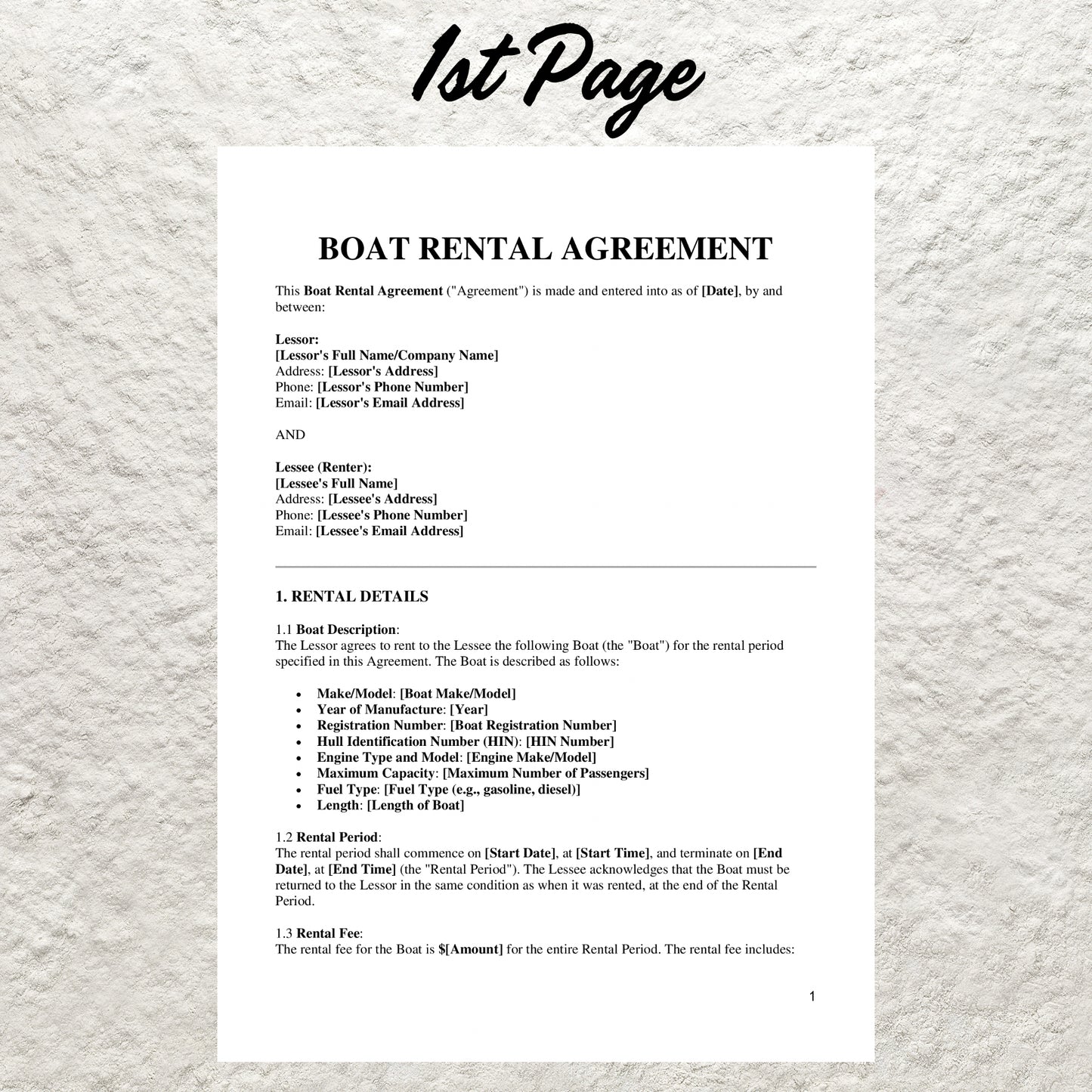 Boat Rental Agreement Template Editable Boat Rental Contract Printable Boat Lease Agreement Yacht Rental Agreement Boat Nautical Contract