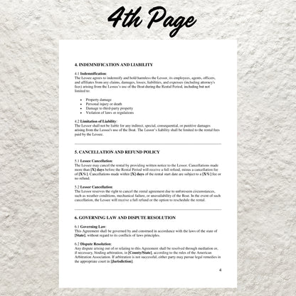 Boat Rental Agreement Template Editable Boat Rental Contract Printable Boat Lease Agreement Yacht Rental Agreement Boat Nautical Contract