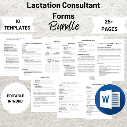 Breastfeeding Support Bundle Editable Lactation Consultant Forms Template Printable Lactation Consultation Contract Intake Form Welcome Form