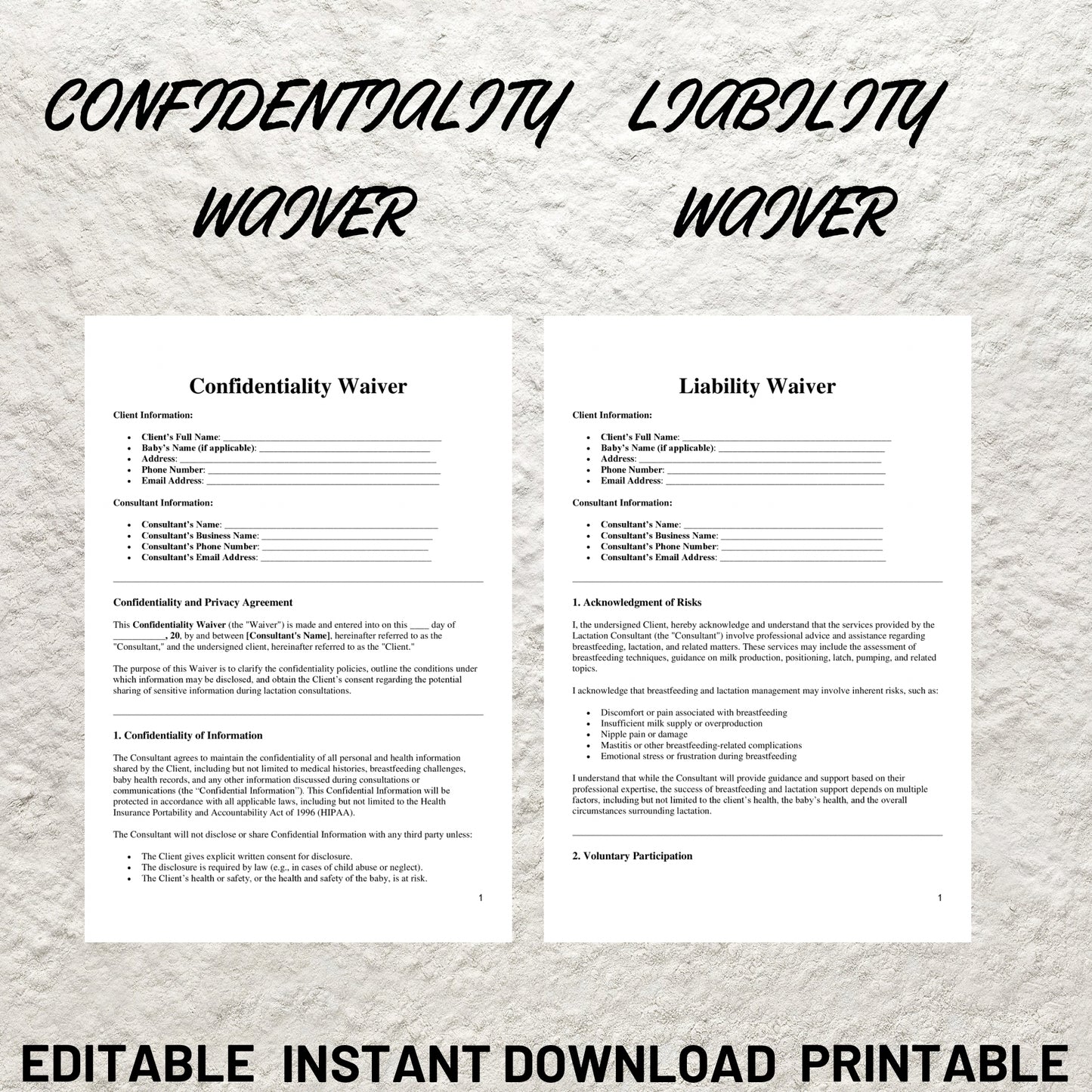 Breastfeeding Support Bundle Editable Lactation Consultant Forms Template Printable Lactation Consultation Contract Intake Form Welcome Form