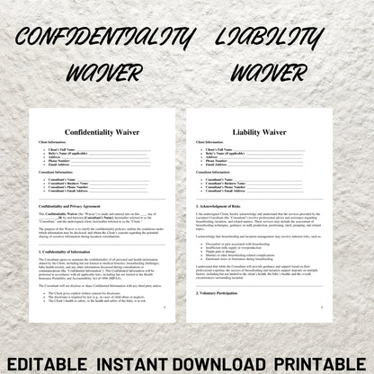 Breastfeeding Support Bundle Editable Lactation Consultant Forms Template Printable Lactation Consultation Contract Intake Form Welcome Form