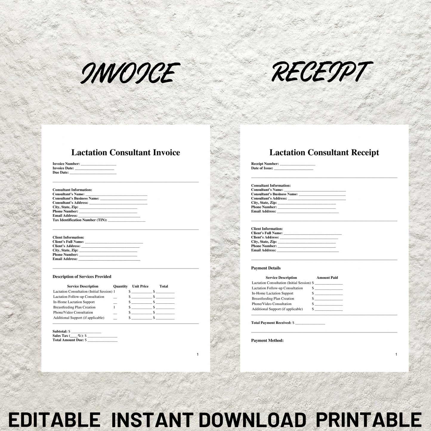 Breastfeeding Support Bundle Editable Lactation Consultant Forms Template Printable Lactation Consultation Contract Intake Form Welcome Form