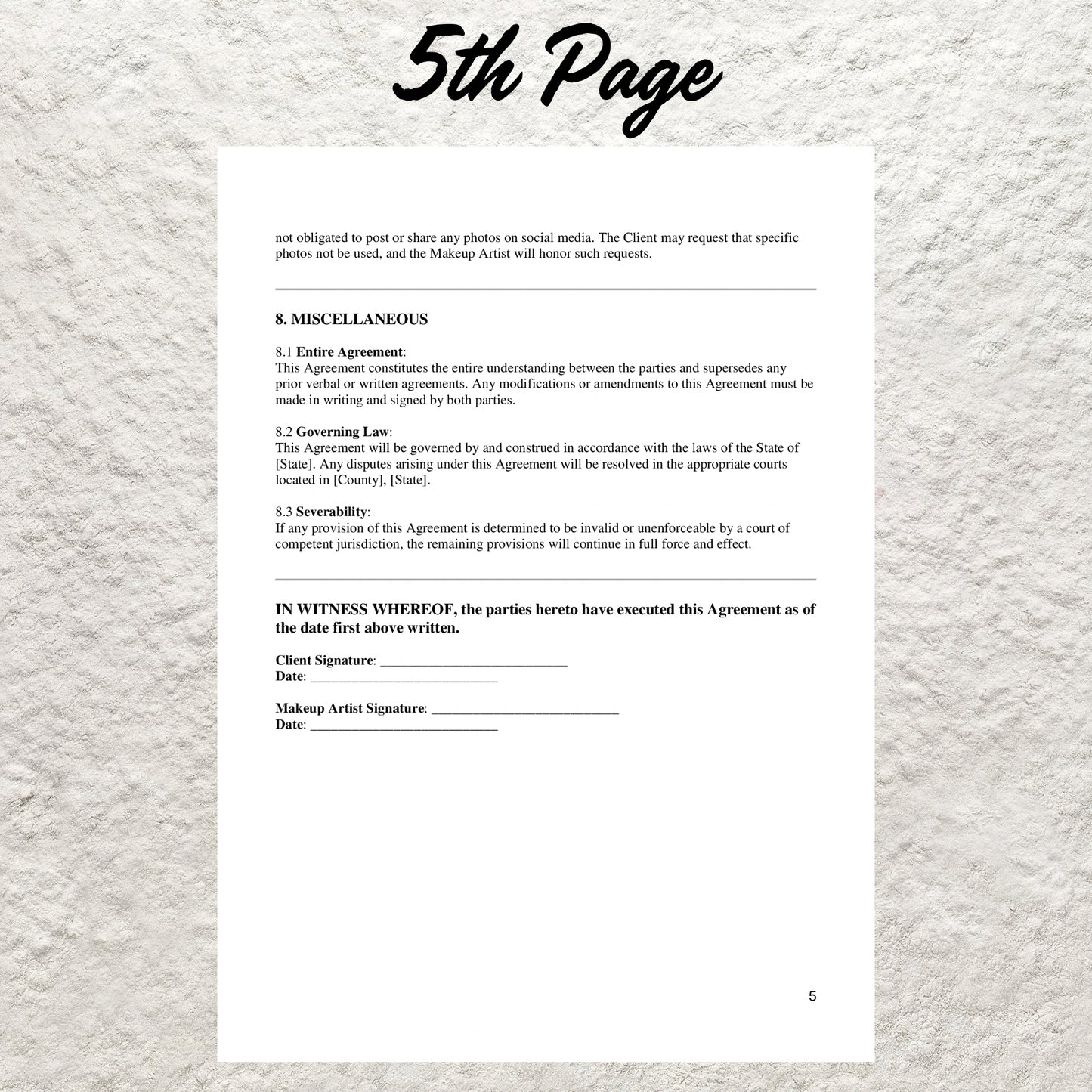 Bridal Makeup Contract Template Editable Makeup Artist Contract Printable Wedding Makeup Stylist Contract Makeup Business Agreement Form