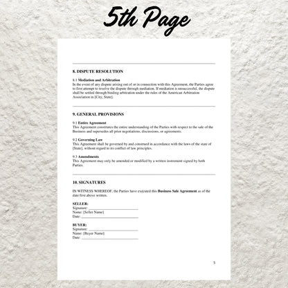 Business Sale Contract Template Editable Purchase of Business Agreement Form Printable Business Bill of Sale Form Business Purchase Contract