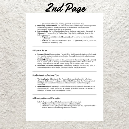 Buy-Sell Agreement Template Editable Professional Goods Sale Contract Printable Buy-Sell Agreement Form Business Form for Buyers and Sellers