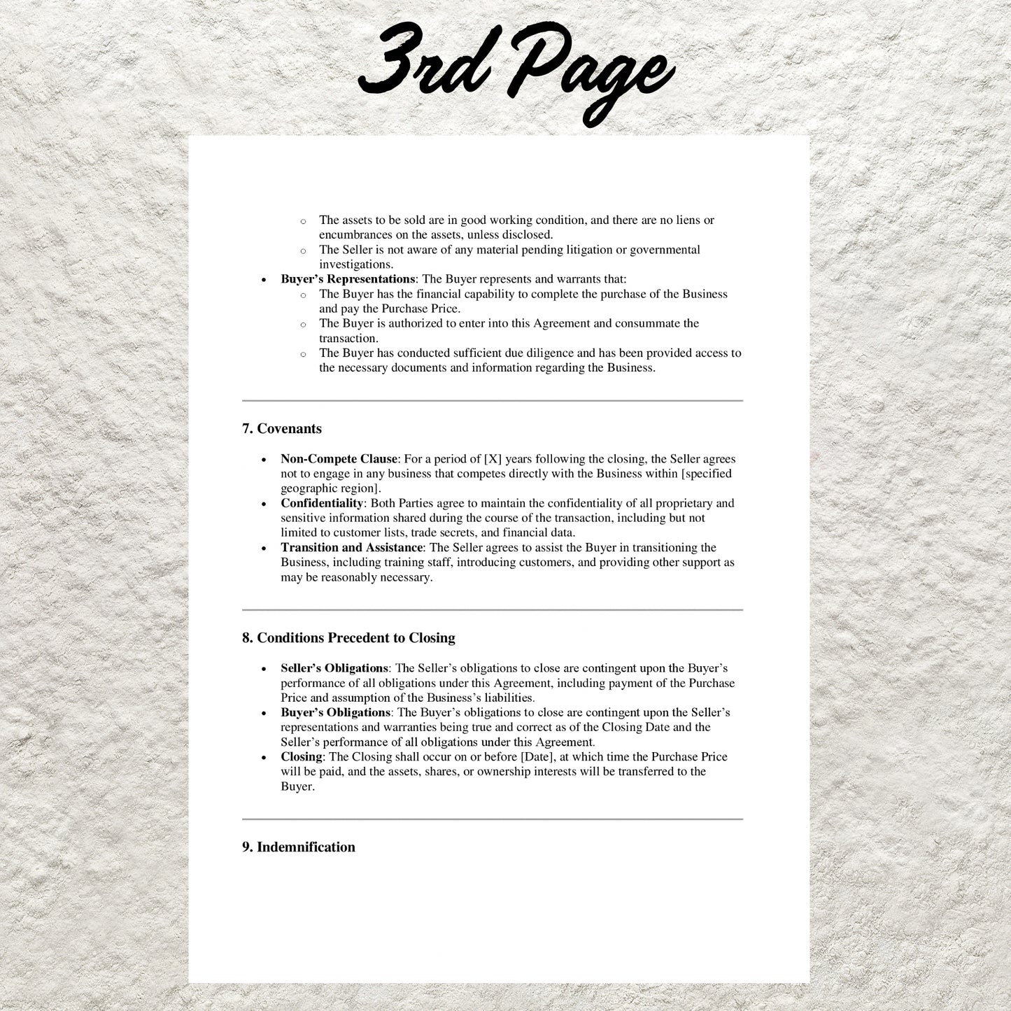 Buy-Sell Agreement Template Editable Professional Goods Sale Contract Printable Buy-Sell Agreement Form Business Form for Buyers and Sellers