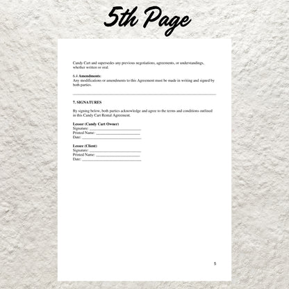 Candy Cart Rental Agreement Template Editable Party Supplies Rental Contract Printable Event Supplies Agreement Party Rental Contract Form