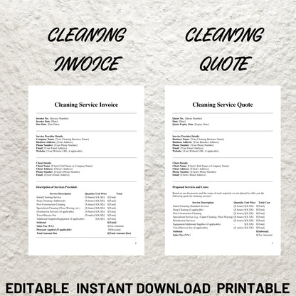 Cleaning Service Business Forms Bundle Editable Cleaning Service Agreement Printable Cleaning Service Intake Form Cleaning Checklist Forms