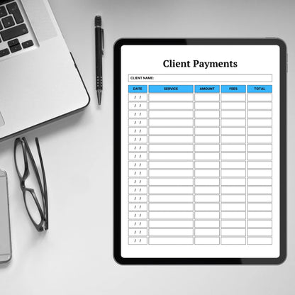 Client payment Tracker Template Printable Client Payment History Client Payment Log Sheet Small Business Finance Payment Form Client Service