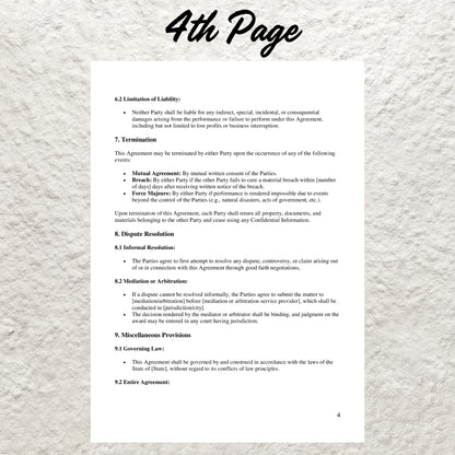 Collaboration Agreement Template Editable Business Collaboration Contract Printable Project Collaboration Agreement Partnership Contract