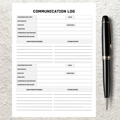 Communication Log Template Printable Call Log Phone Call Tracker Parent Communication Log Teacher Communication Notes Conversation Record