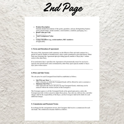 Consignment Contract Template Editable Professional Consignment Shop Agreement Printable Reseller Consignment Store Agreement Terms Form