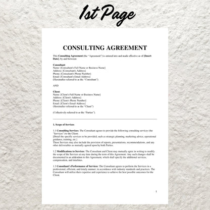 Consulting Contract Agreement Template Editable Consultant Service Contract Agreement Printable Consulting Proposal Template Consulting Form