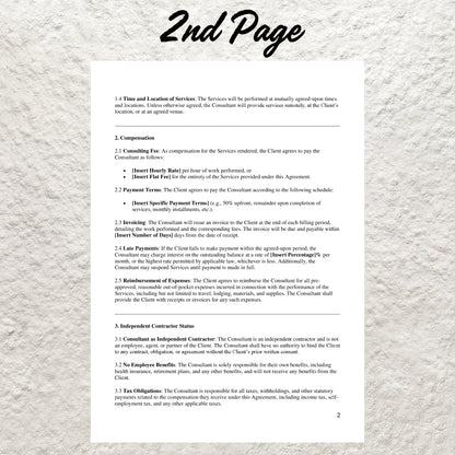 Consulting Contract Agreement Template Editable Consultant Service Contract Agreement Printable Consulting Proposal Template Consulting Form